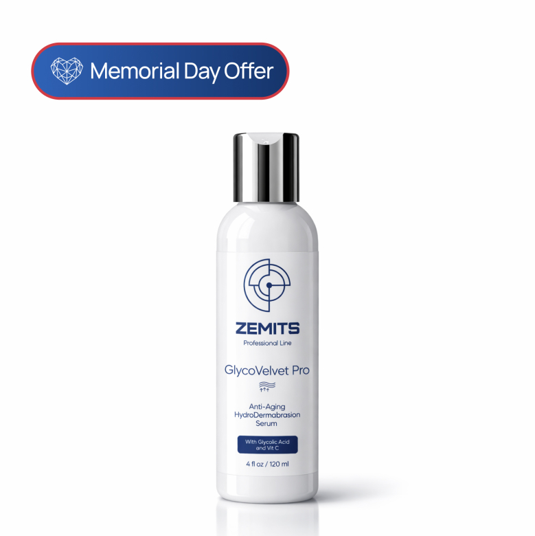 Zemits GlycoVelvet Pro Advanced Anti-Aging HydroDermabrasion Serum with Glycolic Acid and Vitamin C, 4 fl oz  1