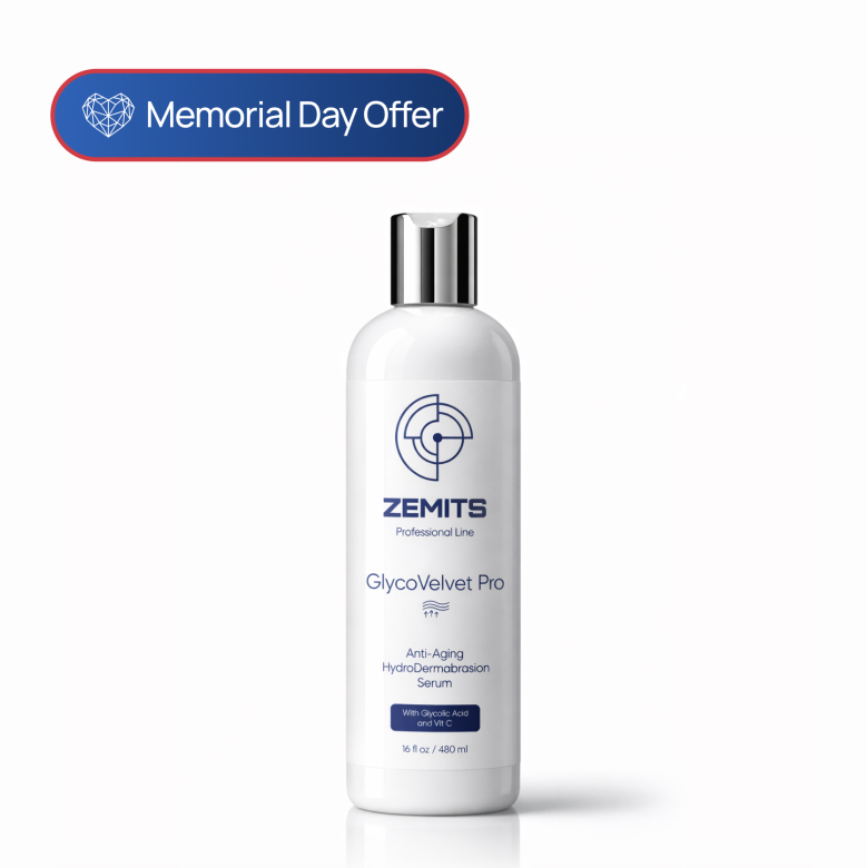 Zemits GlycoVelvet Pro Advanced Anti-Aging HydroDermabrasion Serum with Glycolic Acid and Vitamin C, 16 fl oz  1