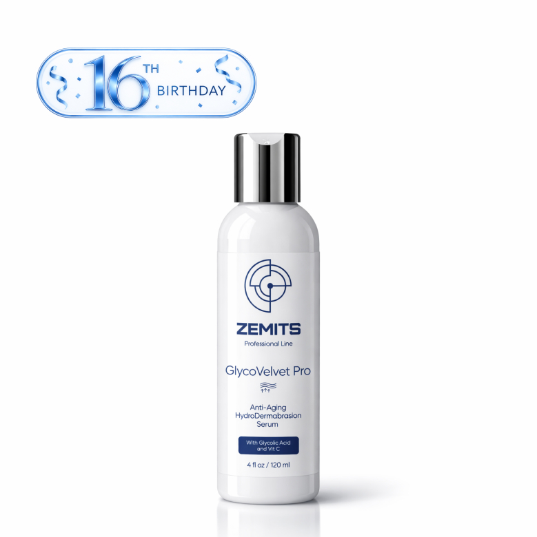 Zemits GlycoVelvet Pro Advanced Anti-Aging HydroDermabrasion Serum with Glycolic Acid and Vitamin C, 4 fl oz  1