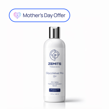 Zemits GlycoVelvet Pro Advanced Anti-Aging HydroDermabrasion Serum with Glycolic Acid and Vitamin C, 16 fl oz 