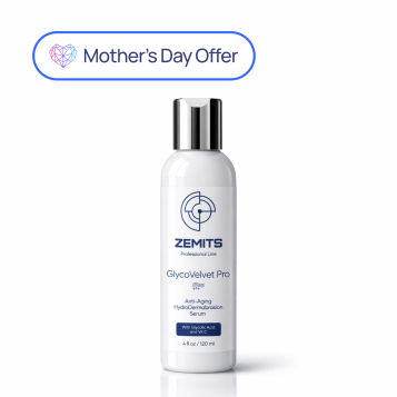 Zemits GlycoVelvet Pro Advanced Anti-Aging HydroDermabrasion Serum with Glycolic Acid and Vitamin C, 4 fl oz 