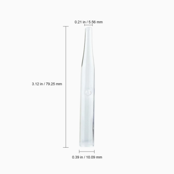 Glass vacuum extraction cup with hole, round