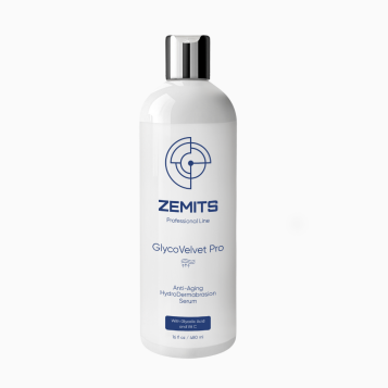 Zemits GlycoVelvet Pro Advanced Anti-Aging HydroDermabrasion Serum with Glycolic Acid and Vitamin C, 16 fl oz
