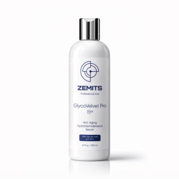 Zemits GlycoVelvet Pro Advanced Anti-Aging HydroDermabrasion Serum with Glycolic Acid and Vitamin C, 16 fl oz 
