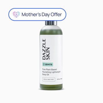 Zemits DazzleSkin Pure Plant-Based Nourishing Massage Oil, 8 fl oz
