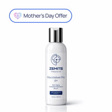 Zemits GlycoVelvet Pro Advanced Anti-Aging HydroDermabrasion Serum with Glycolic Acid and Vitamin C, 4 fl oz 