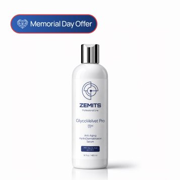 Zemits GlycoVelvet Pro Advanced Anti-Aging HydroDermabrasion Serum with Glycolic Acid and Vitamin C, 16 fl oz 