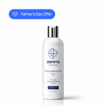 Zemits GlycoVelvet Pro Advanced Anti-Aging HydroDermabrasion Serum with Glycolic Acid and Vitamin C, 16 fl oz 