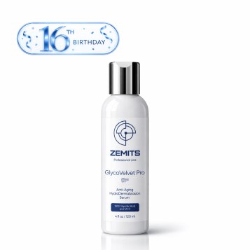 Zemits GlycoVelvet Pro Advanced Anti-Aging HydroDermabrasion Serum with Glycolic Acid and Vitamin C, 4 fl oz 