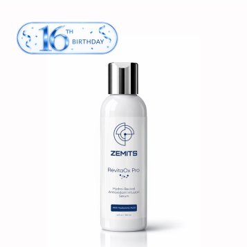 Zemits RevitaOx Pro Hydro-Revival Antioxidant Infusion Serum with Hyaluronic Acid, 4 fl oz